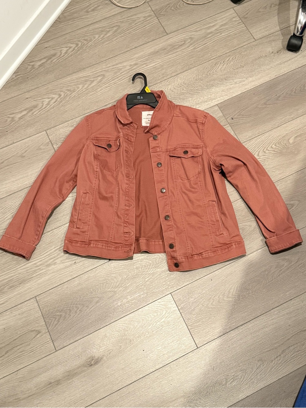 Rust Pink Denim Jacket Size XL